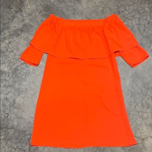 Love First Sight Orange S/S Off shoulder Dress L - Picture 5 of 9
